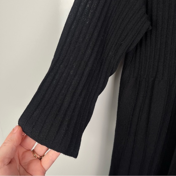 Eileen Fisher Black Wool Italian Yarn lightweight scoop neck dress - Picture 5 of 8